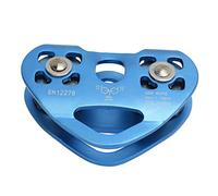 Keenso Poulie de Téléphérique de Transport Aérien en Forme de Coeur de Poulie de Tyrolienne d'escalade Double pour Le Téléphérique Scénique (Bleu)