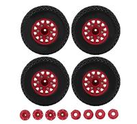 Keenso pour 1/10 RC Short Course Truck Pneus pour pour SENTON pour TRAXXAS pour Slash 12mm 14mm 17mm Hex RC Truck Pneus (Rouge)