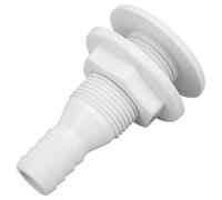 Keenso Raccord de Vidange pour Bateaux, Connecteur à Travers la Coque de Bateau Raccord de Tuyau en Plastique ABS 3/4 Po Sortie de Vidange à Travers Le Connecteur de Vidange(Blanche)