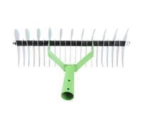 Keenso Râteau à Chaume en Acier Inoxydable, Dents Courbées de 12,8 Pouces | Durable, facile à utiliser pour niveler le sol, adapté aux pelouses, élimine efficacement les débris