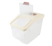 Keenso Récipient de Farine de Nourriture Sèche de Grain, Récipient de Stockage Hermétique Domestique, Stockage de Riz de Grande capacité, Couvercle et Accessoires, Matériau PP Robuste (25KG)