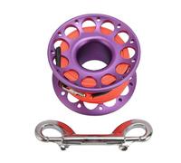 Keenso Reel de Plongée, Bobine de Doigt de 30 M avec Un Boulon à Double Boulon Clip Clip Aviation en Aluminium Léger pour la Plongée en Aéminium pour la Plongée en Apnée à la Plongée (Purple)