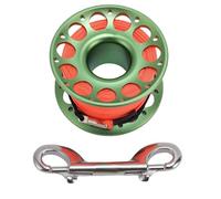 Keenso Reel de Plongée, Bobine de Doigt de 30 M avec Un Boulon à Double Boulon Clip Clip Aviation en Aluminium Léger pour la Plongée en Aéminium pour la Plongée en Apnée à la Plongée (Green)