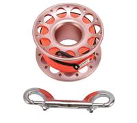 Keenso Reel de Plongée, Bobine de Doigt de 30 M avec Un Boulon à Double Boulon Clip Clip Aviation en Aluminium Léger pour la Plongée en Aéminium pour la Plongée en Apnée à la Plongée (Pink)