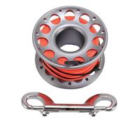 Keenso Reel de Plongée, Bobine de Doigt de 30 M avec Un Boulon à Double Boulon Clip Clip Aviation en Aluminium Léger pour la Plongée en Aéminium pour la Plongée en Apnée à la Plongée (Gray)