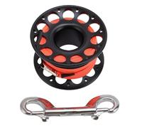 Keenso Reel de Plongée, Bobine de Doigt de 30 M avec Un Boulon à Double Boulon Clip Clip Aviation en Aluminium Léger pour la Plongée en Aéminium pour la Plongée en Apnée à la Plongée (Black)