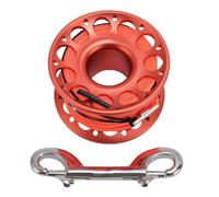 Keenso Reel de Plongée, Bobine de Doigt de 30 M avec Un Boulon à Double Boulon Clip Clip Aviation en Aluminium Léger pour la Plongée en Aéminium pour la Plongée en Apnée à la Plongée (Orange)