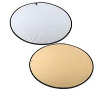 Keenso Réflecteur D'éclairage de Photographie 2 en 1 Or Argent Réflecteur de Studio Photo Pliable Portable de 31,5 Pouces pour la Photographie de Portrait Intérieure et Extérieure Surface