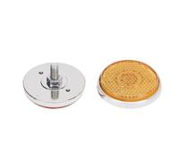 Keenso Réflecteurs de Moto, 2 Pièces Réflecteurs de Fourche Avant Ambre M6 Boulon Rond de Remplacement avec Matériau ABS Haute visibilité pour C70 CB100 CB175 CB350 Super Sport