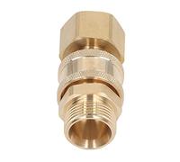 Keenso Réglage Rapide de la Machine à Laver à Haute Pression 5000psi Connexions en Acier Inoxydable en Laiton, Connexion Ferme à la Tige Télescopique de Soupape à Billes de Tuyau à Laver, 1 (Bouchon
