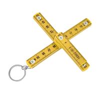 Keenso Règle Pliante en ABS Durable, Outil de Mesure Portable pour le Travail du Bois, adapté aux Projets Artisanaux de Menuiserie, 2 Pièces (YELLOW)