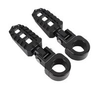 Keenso Repose-pieds de Moto, Angle Réglable, Structure D'engrenage en Alliage D'aluminium T6063 usiné CNC, Poignée Améliorée, avec Finition Anodisée Vibrante et 4 Rondelles en