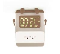 Keenso Réveil Mignon de Boîte à Lait D'étudiant, Fonction de Compte à Rebours, Horloge de Bureau D'affichage Clair pour des Enfants, Batterie au Lithium (BROWN)