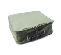 Keenso Sac de Rangement pour Matériel de Pêche, 4 Compartiments Réglables, étanche, Grande capacité avec Ruban d'étanchéité en PVC intégré, pour Moulinets de Pêche, Lignes, Accessoires (Green)