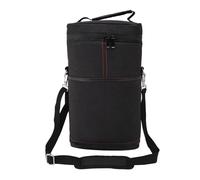 Keenso Sac Isotherme à Vin Robuste pour 2 Bouteilles, Porte-vin isolé Anti-fuite avec Poignée pour les Déplacements, Sac de Transport de Protection Rouge et Blanc (BLACK)