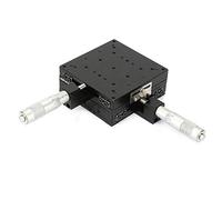 Keenso SEMY100-AC Micromètre linéaire manuel de précision pour linéaire par étape de déplacement Roulement coulissant Table coulissante Guide à rouleau en croix Axe XY 100 x 100 x 40