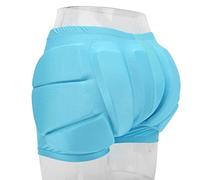 Keenso Short de Protection en Nylon et EVA pour la Peau, Résistant à la Chaleur, Pantalon Court de Protection pour Le Cyclisme, Le Ski, Les Sports (Bleu)