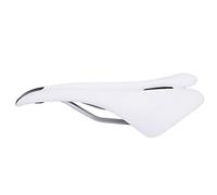 Keenso Siège de Vélo Selle de Vélo en PU EVA avec Conception Ergonomique Creuse, Rail en Acier d'absorption des Chocs 27 X 14 X 4 Cm pour Vélos de Route de Montagne Hommes Femmes Déplacements (White)
