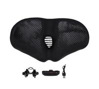 Keenso Siège de Vélo, Selle de Vélo Ventilée au Design Creux avec Mousse à Mémoire de Forme Extra Rembourrée et Absorption des Chocs, Siège en Cuir PU pour Hommes et Femmes