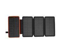 Keenso Solar Charger Power Bank, 20000mah Charger Téléphonique Portable avec Deux Ports USB Lumière LED pour L'urgence de Camping (Orange)