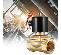 Keenso Soupape électromagnéaire Bidirectionnelle avec Processus de Laiton pour le Contrôle de L'eau 1-1/2 220 V