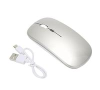 Keenso Souris de bureau rechargeable sans fil ultra fine 2,4 G avec rétroéclairage couleur pour ABS (gris argenté)