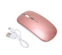 Keenso Souris de bureau rechargeable sans fil ultra fine 2,4 G avec rétroéclairage couleur pour ABS (or rose)