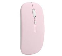 Keenso Souris sans Fil 5.0 Silencieuse 2.4GHZ, Accessoires pour Ordinateur Portable, Bibliothèque, Chambre à Coucher, Rose