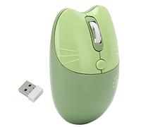 Keenso Souris sans Fil Fille 2,4 GHz Click Click Mute Moute Adjustable Auto Auto Sleep Office Souris pour café au Travail [Plug and Play] (Green)