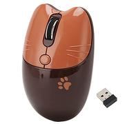 Keenso Souris sans Fil Fille 2,4 GHz Click Click Mute Moute Adjustable Auto Auto Sleep Office Souris pour café au Travail [Plug and Play] (Brown)