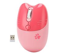 Keenso Souris sans Fil Fille 2,4 GHz Click Click Mute Moute Adjustable Auto Auto Sleep Office Souris pour café au Travail [Plug and Play] (Pink)