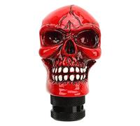 Keenso Stick Stick Shift Handle Head, Skull Gear Shift Bouton Red Universal Skull Head Resin Resin Handle Shifter Shifter Knob Manual Lever pour les Voitures