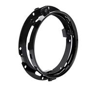 Keenso Support de bague ronde de phare de 7 pouces, support de montage de phare de moto en alliage d'aluminium noir et argent(noir) Phares/Phares