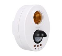 Keenso Support de Lampe à Capteur Infrarouge E27, Prise de Lumière Automatique à économie D'énergie pour Couloir, Sous-sol, Plastique Blanc