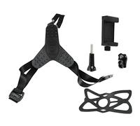 Keenso Support de Menton de Casque, Support de Sangle de Casque en Silicone Léger pour Caméras de Sport et Téléphones Portables, Montage Facile pour Moto et Utilisation sur Route