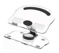 Keenso Support de Tablette Pliable, Transparent, Support de Tablette de Bureau, Relevable et Réglable, 6,1x4,9 Pouces, pour Vidéoconférence, en Acrylique (Black)