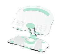 Keenso Support de Tablette Pliable, Transparent, Support de Tablette de Bureau, Relevable et Réglable, 6,1x4,9 Pouces, pour Vidéoconférence, en Acrylique (Green)