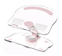 Keenso Support de Tablette Pliable, Transparent, Support de Tablette de Bureau, Relevable et Réglable, 6,1x4,9 Pouces, pour Vidéoconférence, en Acrylique (Pink)