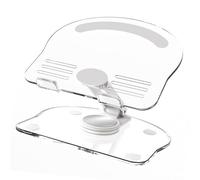 Keenso Support de Tablette Pliable, Transparent, Support de Tablette de Bureau, Relevable et Réglable, 6,1x4,9 Pouces, pour Vidéoconférence, en Acrylique (White)