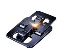 Keenso Support de téléphone portable à angle réglable en alliage d'aluminium pour la maison, les voyages, le bureau, support de téléphone portable pliable pour bureau, tablette (noir)