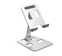 Keenso Support de téléphone portable à angle réglable en alliage d'aluminium pour la maison, les voyages, le bureau, support de téléphone portable pliable pour bureau, tablette (argent)
