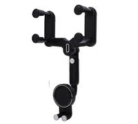 Keenso Support de téléphone pour rétroviseur arrière en ABS et polyuréthane - Rotatif - Extensible - 26 à 33 cm - Convient aux rétroviseurs de 5,6 à 8,6 cm - Pour conducteur (magnétique)