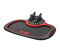 Keenso Support de Téléphone pour Tapis Antidérapant de Voiture, Support de Téléphone Rotatif à 360 Degrés, Tapis de Tableau de Bord avec Cache-Plaque (Non-slipmatrededge-withhidennumberbracket)