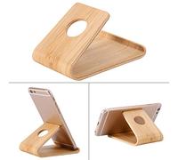 Keenso Support universel en bois pour téléphone portable - Toucher rétro - Pour la maison et le bureau - Bambou