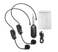 Keenso Système de Microphone sans Fil, MICS de Casque sans Fil de 164 Pieds Range 2,4 G pour Le karaoké l'enseignement du Tourisme de Fitness