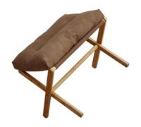 Keenso Tabouret de Pied Moderne et Doux avec Pied en X, Repose-Pieds Multifonctionnel et élégant, pour Chambre à Coucher, Salon, Velours Flocon de Neige (Café)