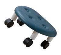 Keenso Tabourets Roulants Bas Tabouret Pivotant en Simili Cuir Durable pour Le Matériel de Bureau à Domicile en Plastique (Blue)