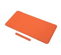 Keenso Tapis de Bureau Multifonctionnel, Tapis de Souris en Cuir PU et Liège pour le Bureau et la Maison, Base Antidérapante Résistante à l'huile, 23,6 X 11,8 Pouces (orange + liège)