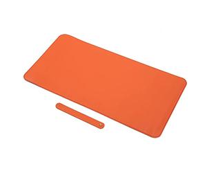 Keenso Tapis de Bureau Multifonctionnel, Tapis de Souris en Cuir PU et Liège pour le Bureau et la Maison, Base Antidérapante Résistante à l'huile, 23,6 X 11,8 Pouces (orange + liège)