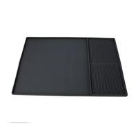 Keenso Tapis de machine à café double zone en silicone, tapis de séchage en silicone isolant thermique pour bar à café, séchage antidérapant pour cuisine (noir)